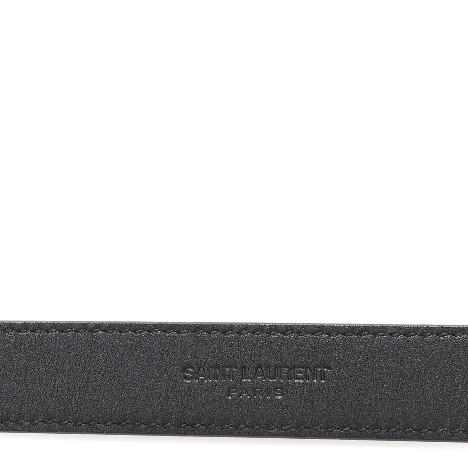 Saint Laurent Snakeskin Monogram Square Buckle Belt 80 32 Black 3 of 6