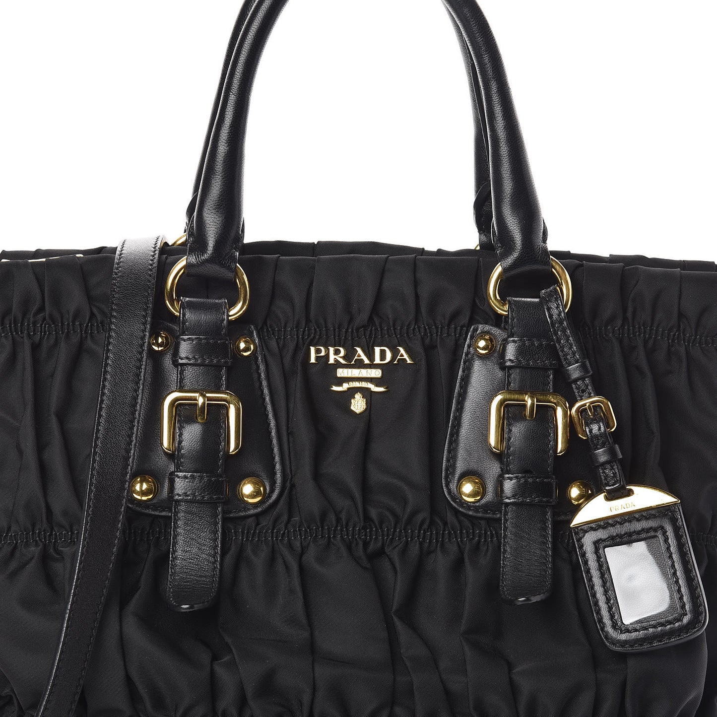 Tessuto Nylon Gaufre Satchel Black