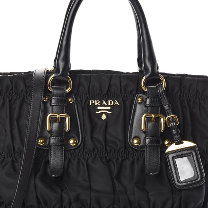 Prada Tessuto Nylon Gaufre Satchel Black 7 of 9