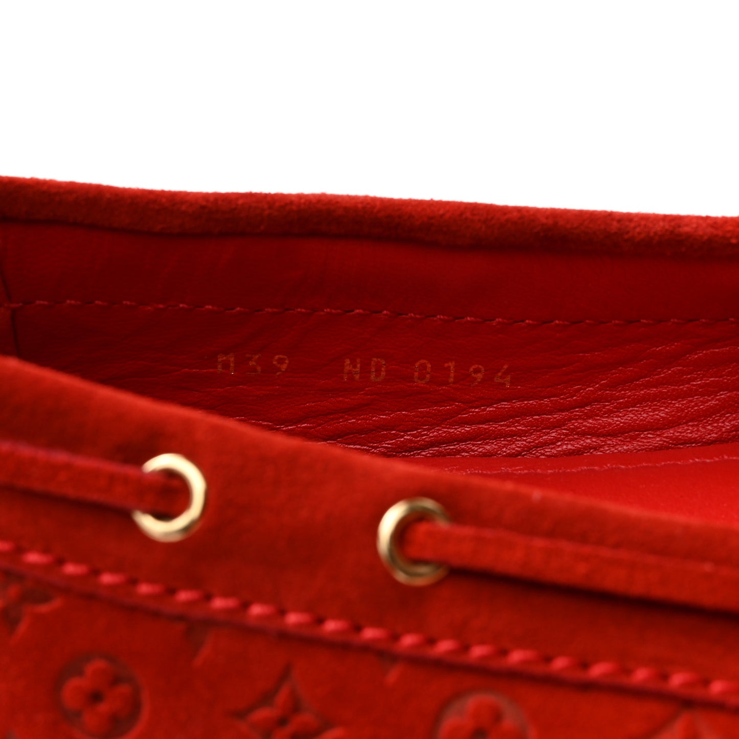 Suede Monogram Gloria Loafers 39 Rouge