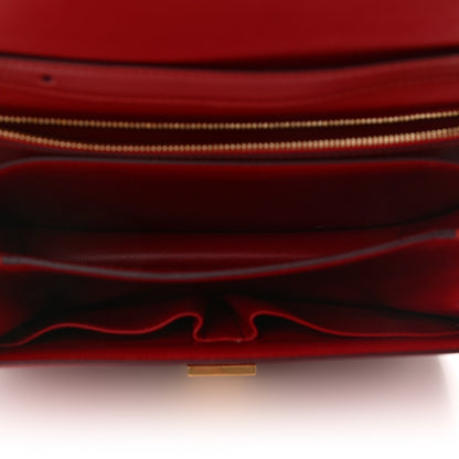 Celine Box Calfskin Medium Classic Box Flap Bag Red 5 of 13