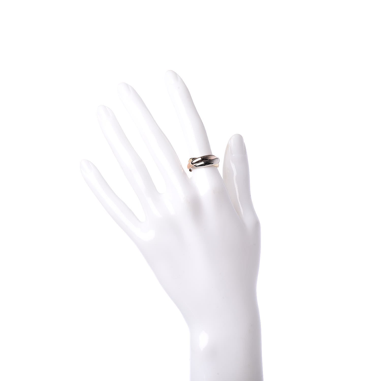 Cartier 18K Pink Yellow White Gold Classic Les Must De Trinity Ring 51 5.75 2 of 4