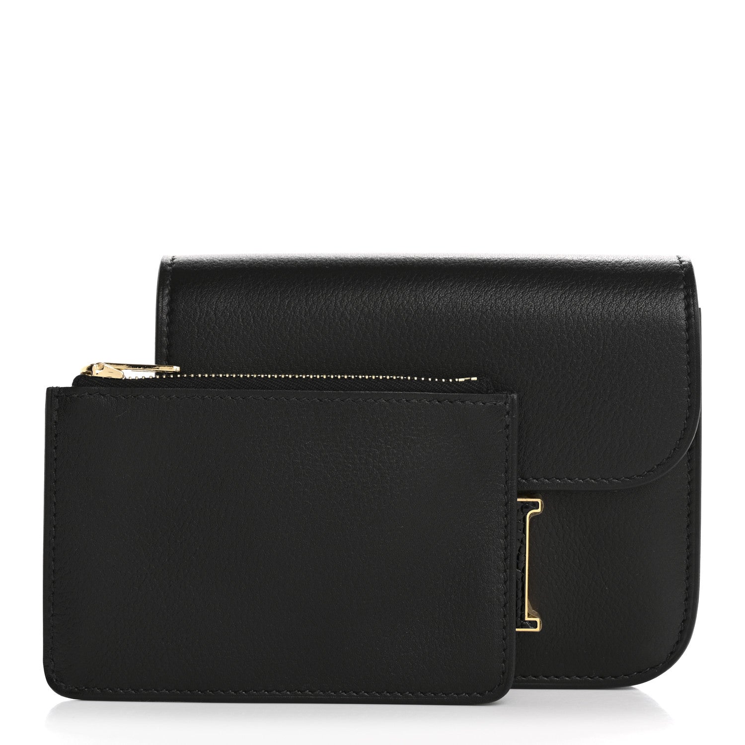 Hermes Evergrain Lizard Constance Slim Wallet Black 3 of 10