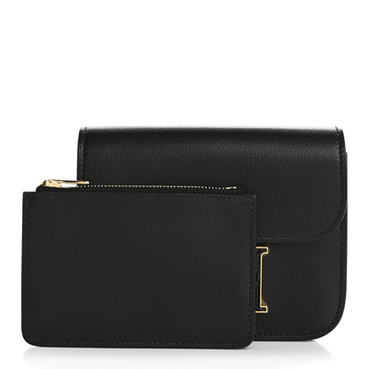 Hermes Evergrain Lizard Constance Slim Wallet Black 3 of 10