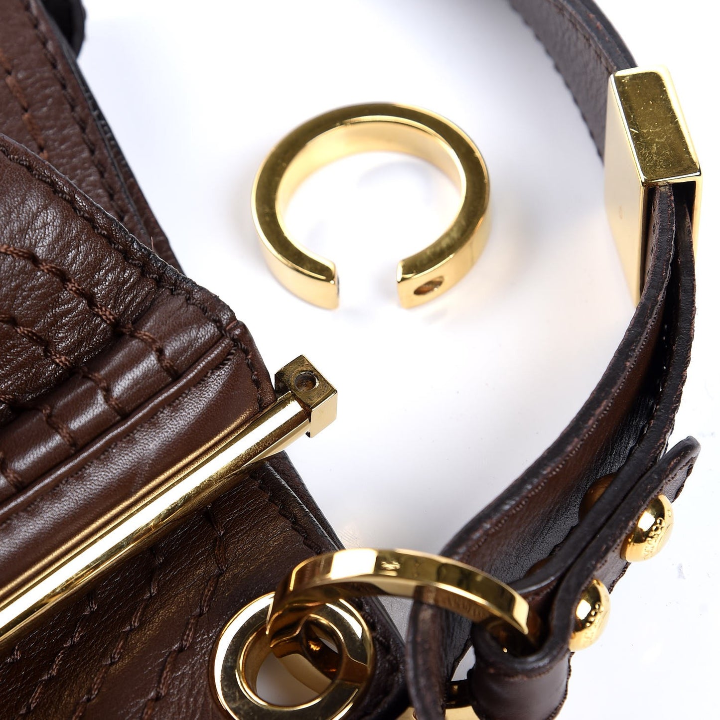 Calfskin Alex Shoulder Bag Brown