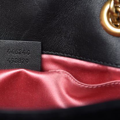 Gucci Velvet Matelasse Mini GG Marmont Shoulder Bag Black 9 of 11