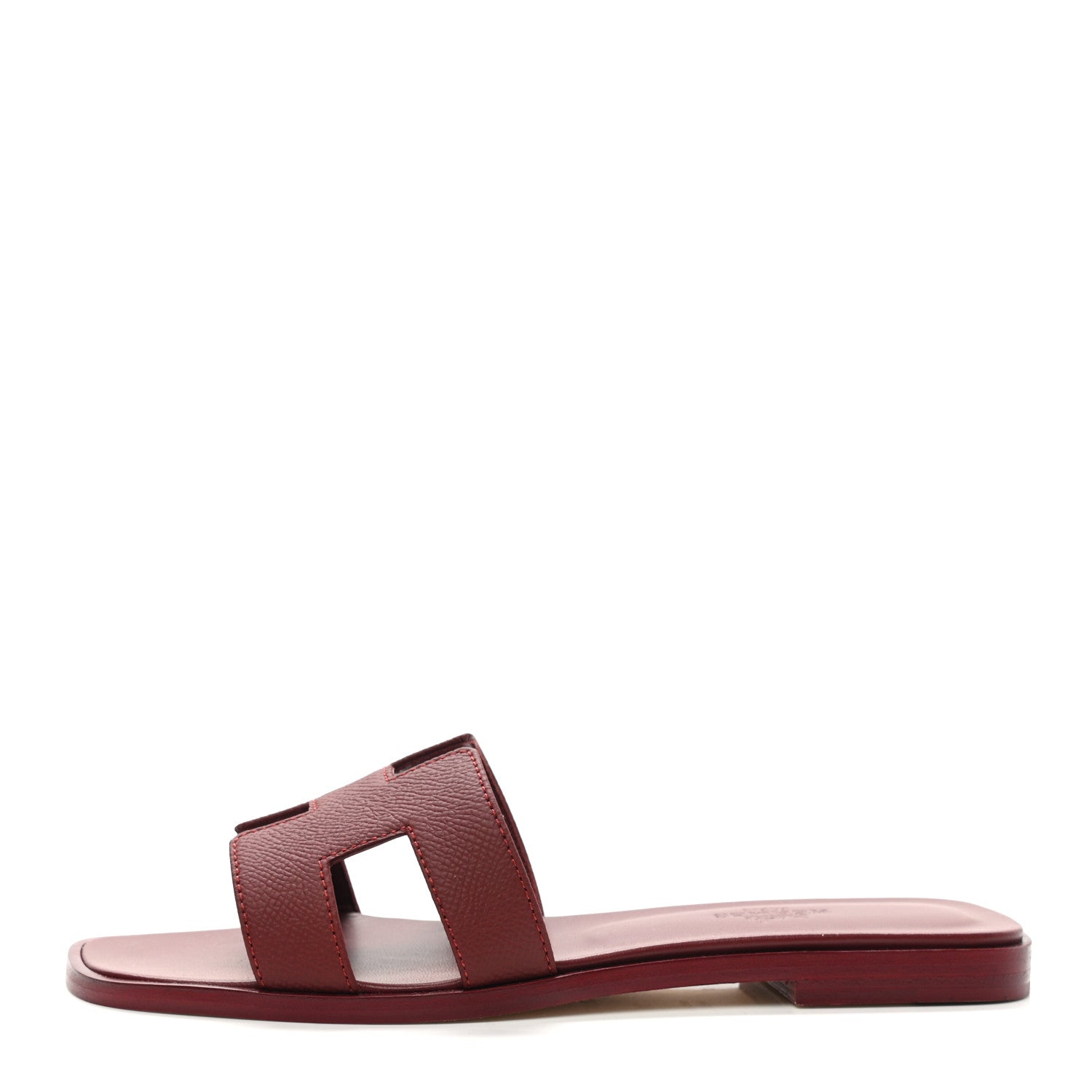 Hermes Epsom Oran Sandals 36 Rouge H 1 of 9