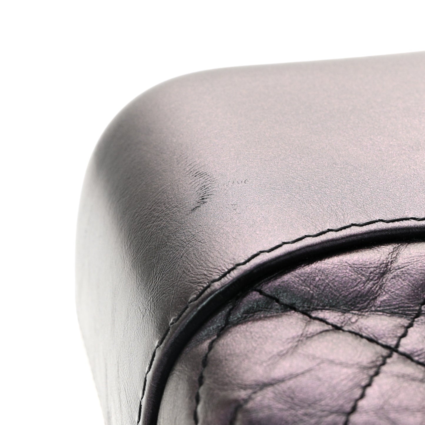 Iridescent Aged Calfskin Quilted Medium Gabrielle Hobo Black