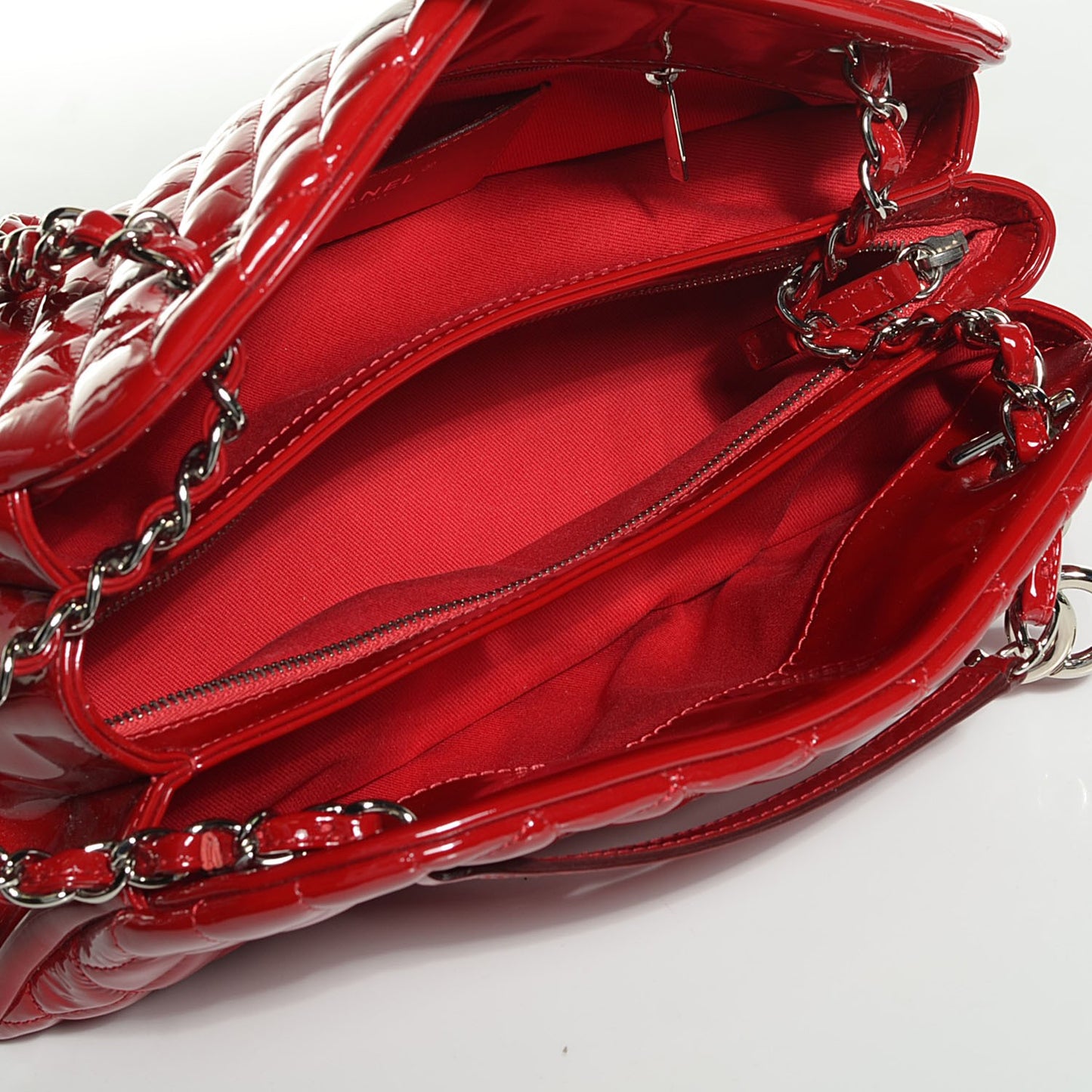 Patent Quilted Medium Just Mademoiselle Red