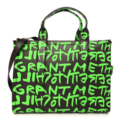 Marc Jacobs X STEPHEN SPROUSE Grained Calfskin Medium The Tote Bag Green 1 of 9