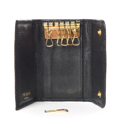 Prada Vitello Grain 6 Key Holder Black 5 of 13