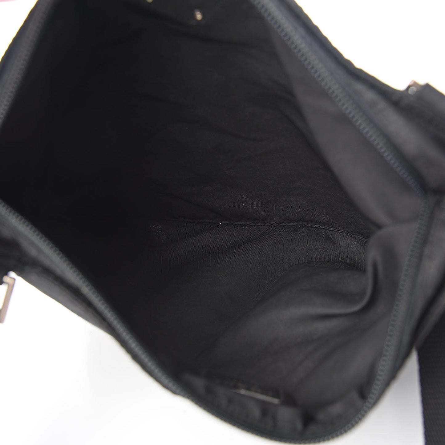 Tessuto Nylon Small Flat Messenger Bag Black