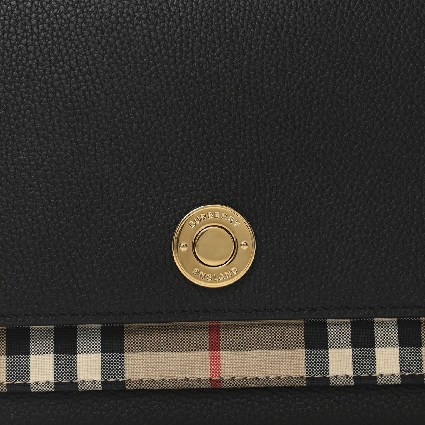 Grainy Calfskin Vintage Check Note Crossbody Bag Black