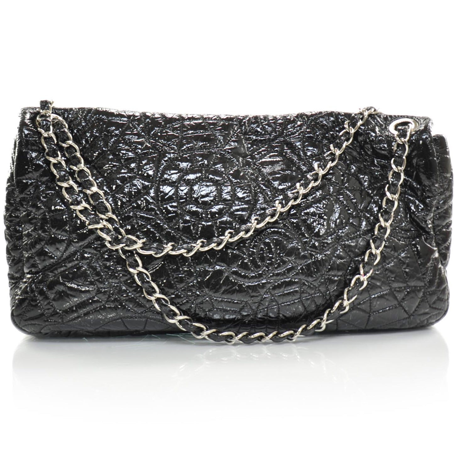 Vinyl Graphic Edge Flap Bag Black