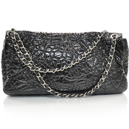 Chanel Vinyl Graphic Edge Flap Bag Black 4 of 11