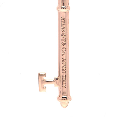 Tiffany 18K Rose Gold Diamond Atlas Key Pendant 4 of 5