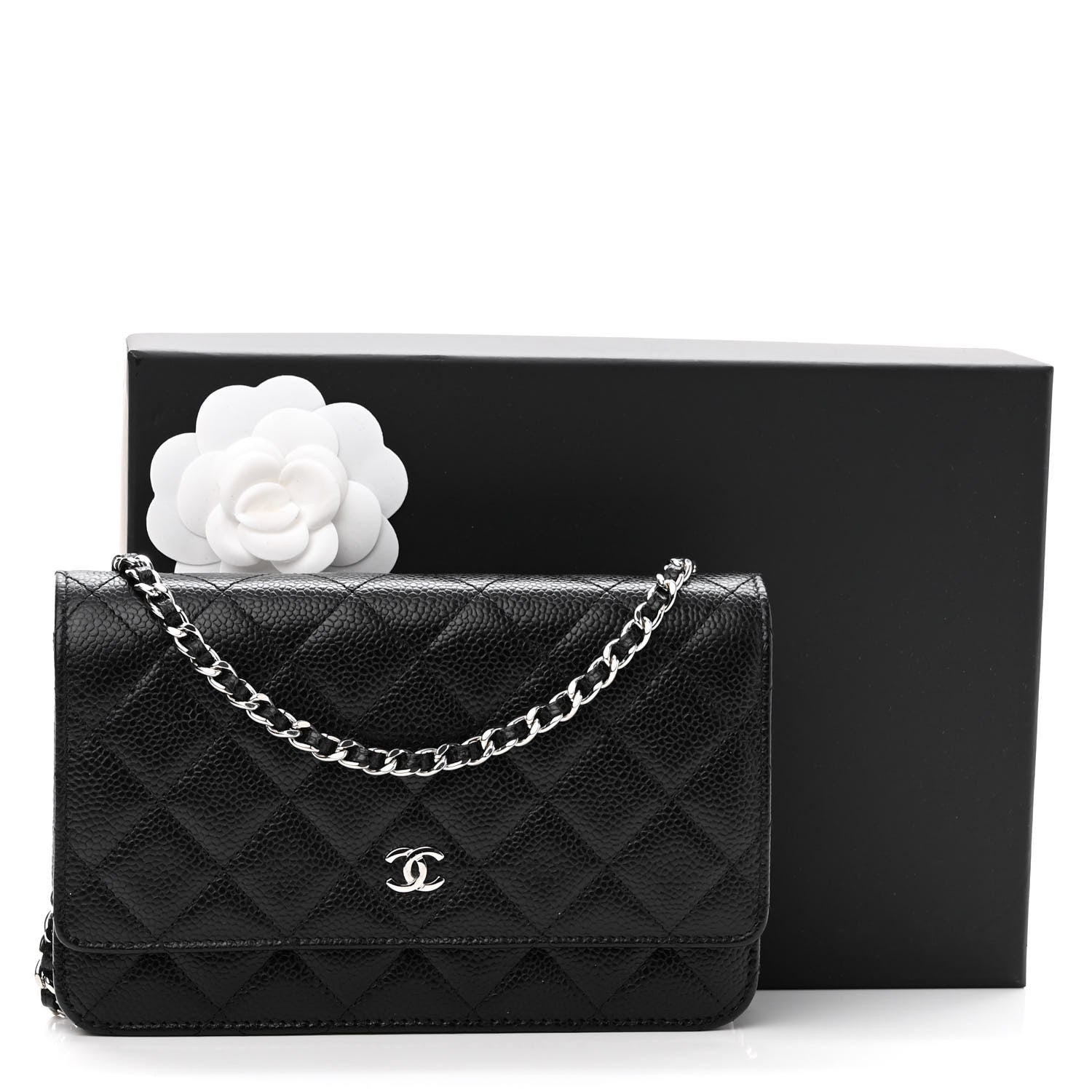 Chanel Caviar Quilted Wallet On Chain WOC Black 12 of 12