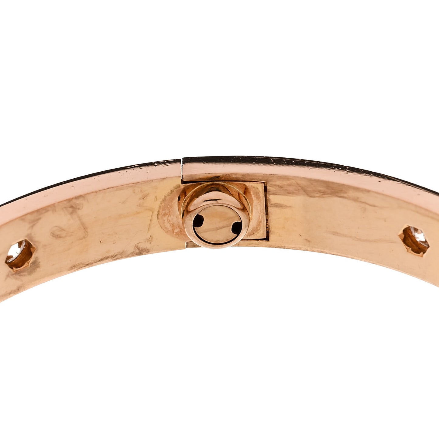 18K Pink Gold 10 Diamond LOVE Bracelet 17