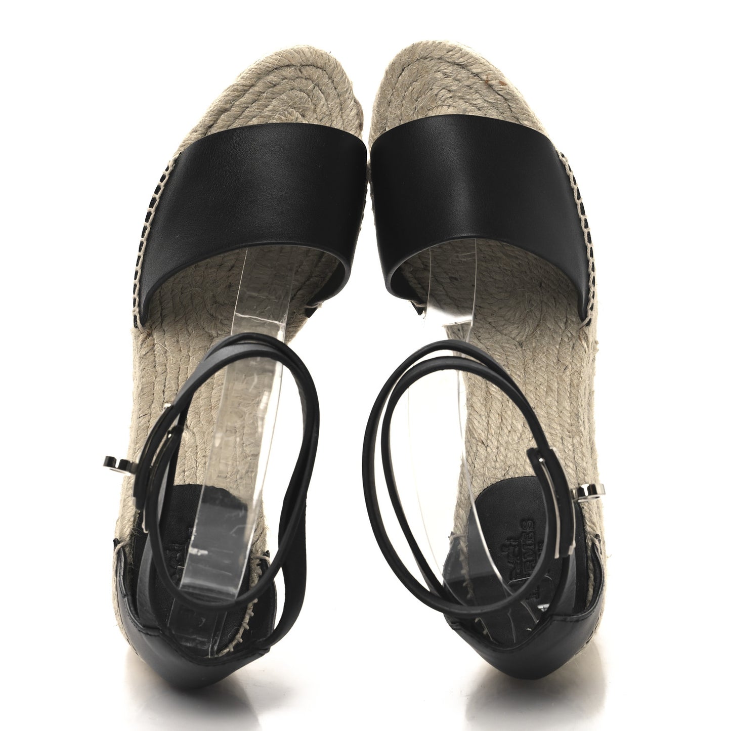 Calfskin Tipoli Espadrille Wedges 39 Black