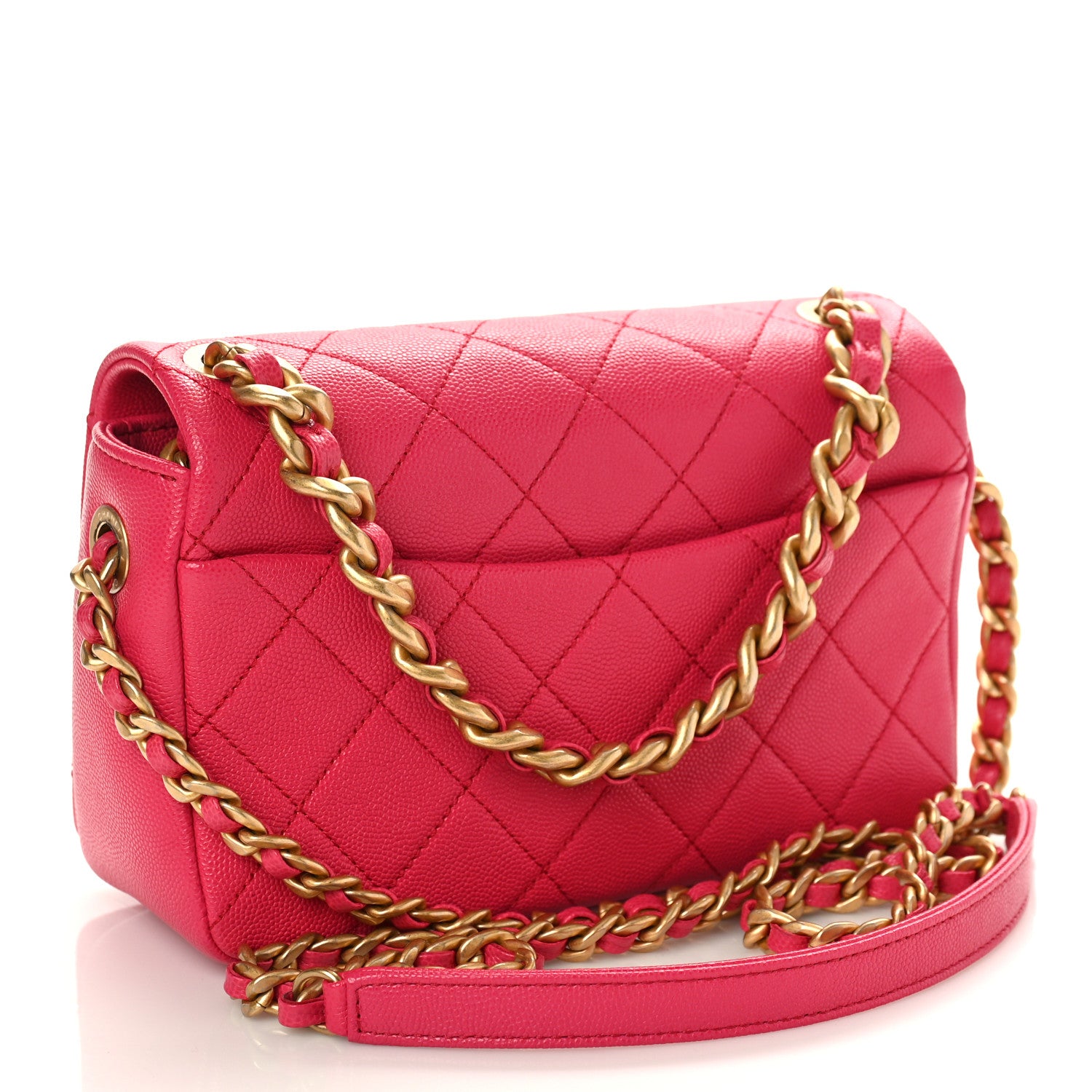 Chanel Caviar Quilted Small Fashion Therapy Flap Bag Dark Pink 3 of 9