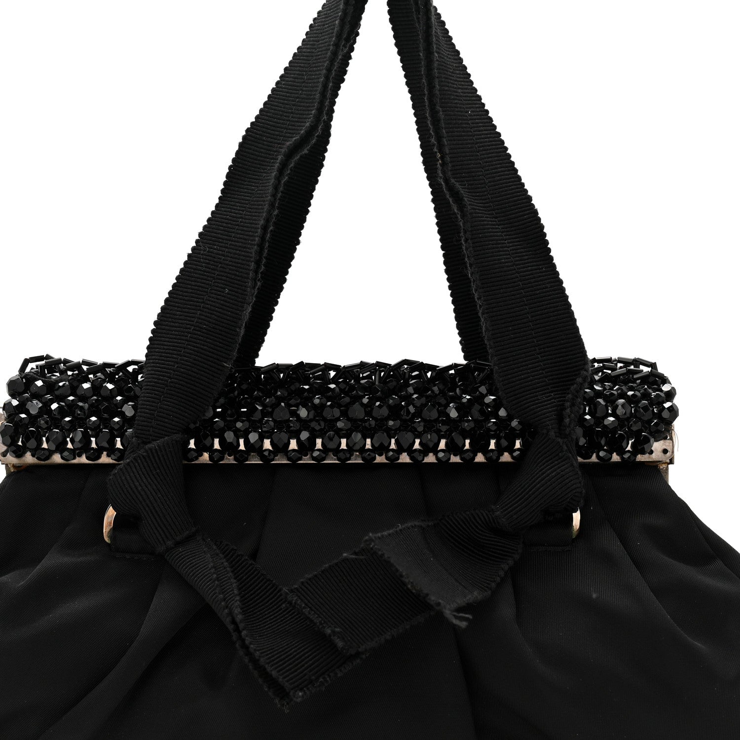 Prada Tessuto Nylon Bead Evening Bag Black 8 of 10