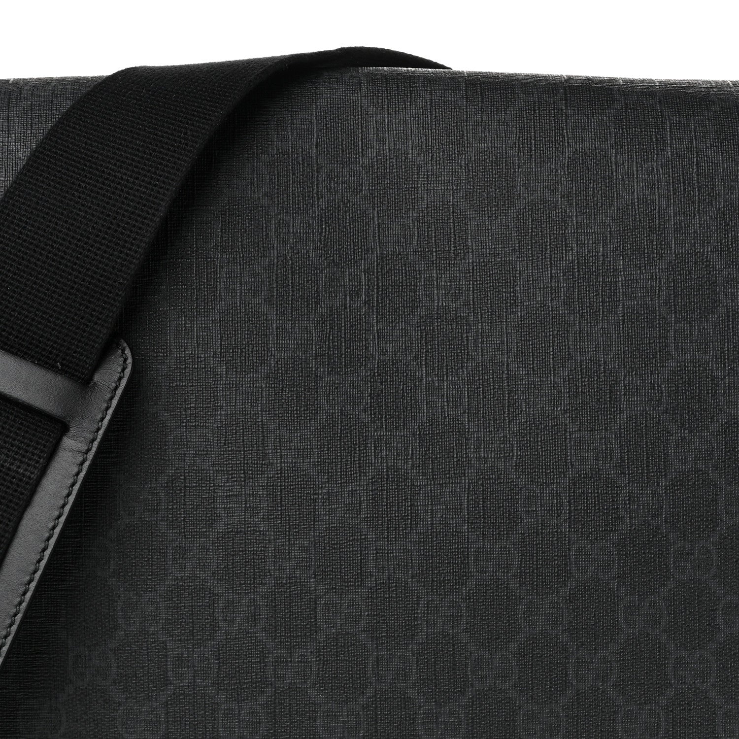 Gucci GG Supreme Monogram Flap Messenger Bag Black Grey 8 of 10