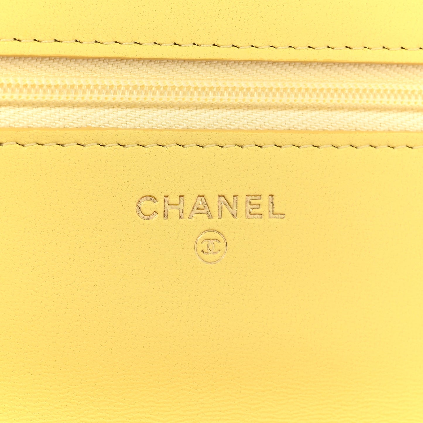 Lambskin Quilted Wallet On Chain WOC Pink Yellow