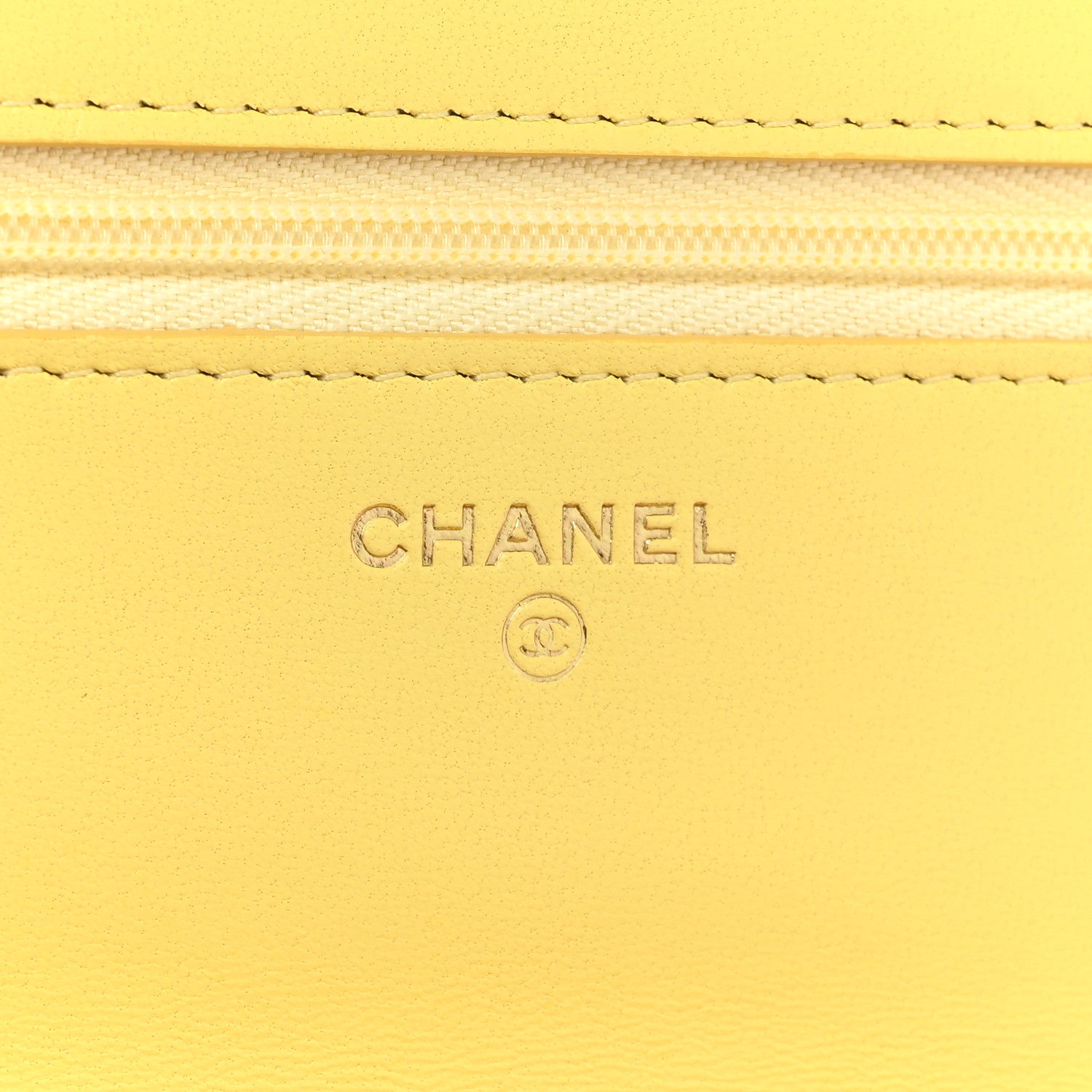 Chanel Lambskin Quilted Wallet On Chain WOC Pink Yellow 7 of 12