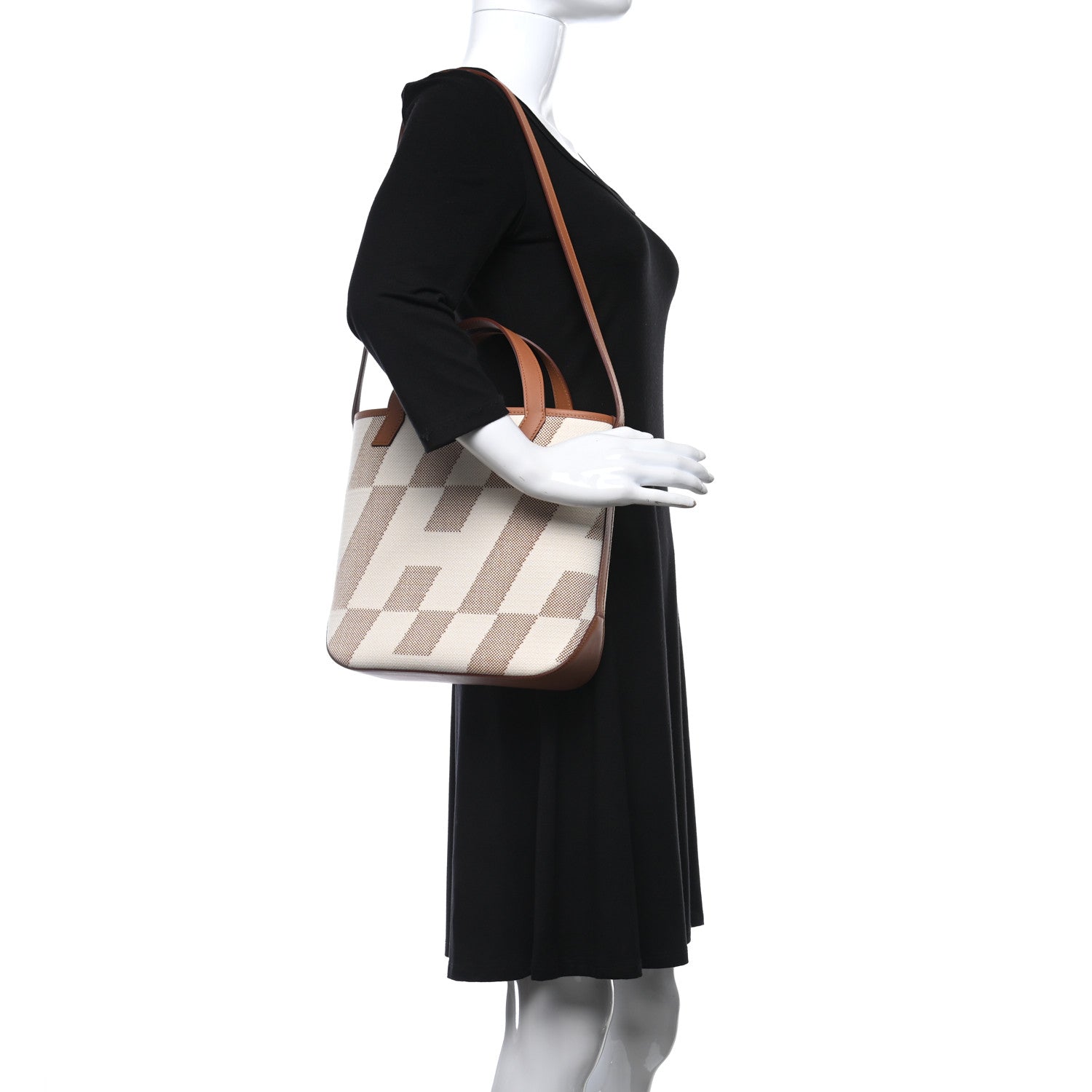 Hermes Swift Toile H Cabas H En Biais 27 Ecru Naturel Gold 2 of 10
