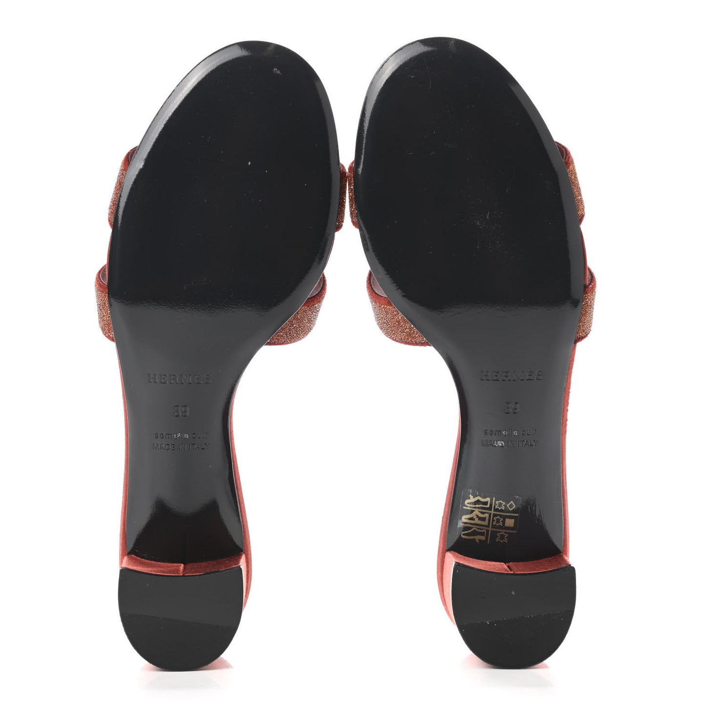 Satin Crystal Powder Oasis Sandals 39 Rouge Tomette