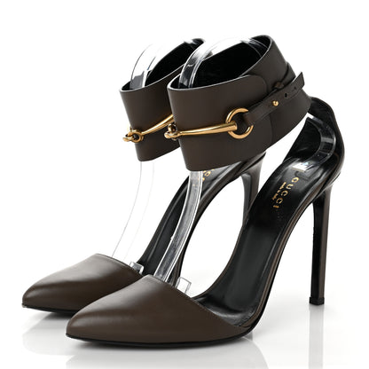 Gucci Calfskin Ursula Ankle Wrap Pumps 38.5 Grey Field 3 of 10