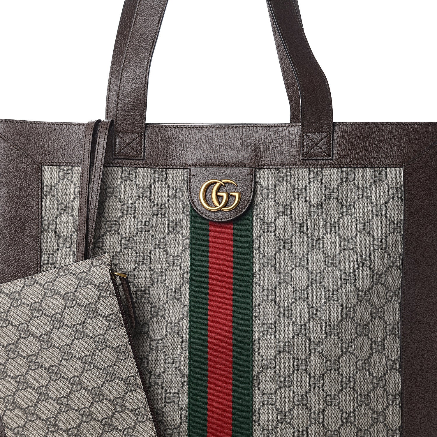 Gucci GG Supreme Monogram Web Large Ophidia Vertical Shopping Tote Brown 7 of 9