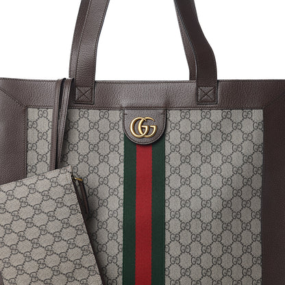 Gucci GG Supreme Monogram Web Large Ophidia Vertical Shopping Tote Brown 7 of 9