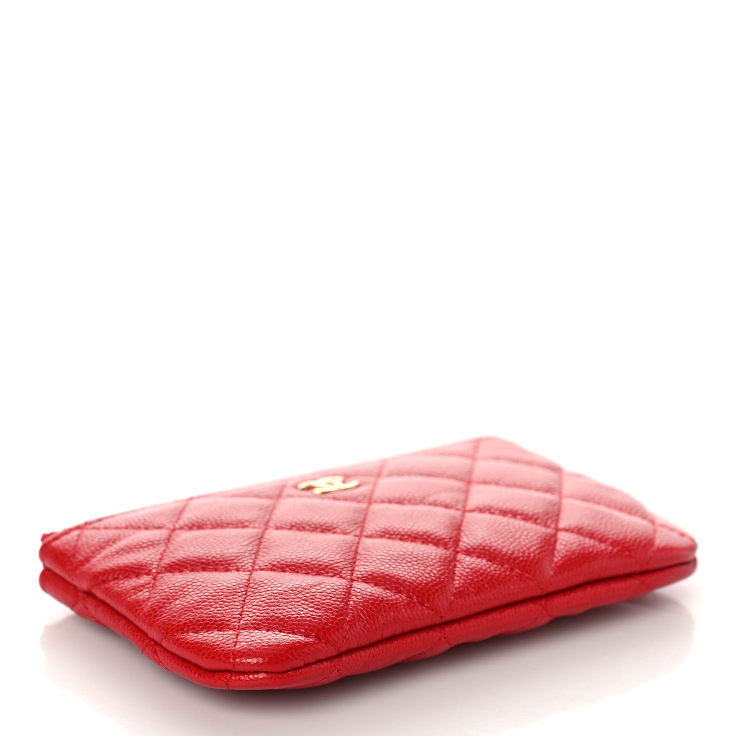 Chanel Caviar Quilted Small Cosmetic Case Red 4 of 9