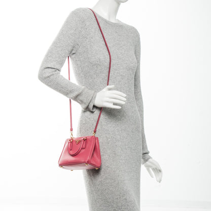 Prada Saffiano Lux Micro Galleria Double Zip Tote Peonia 2 of 7