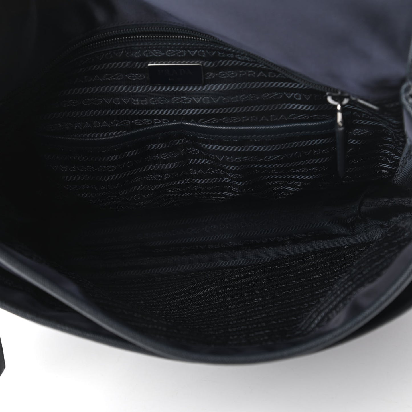 Tessuto Nylon Saffiano Logo Messenger Bag Black