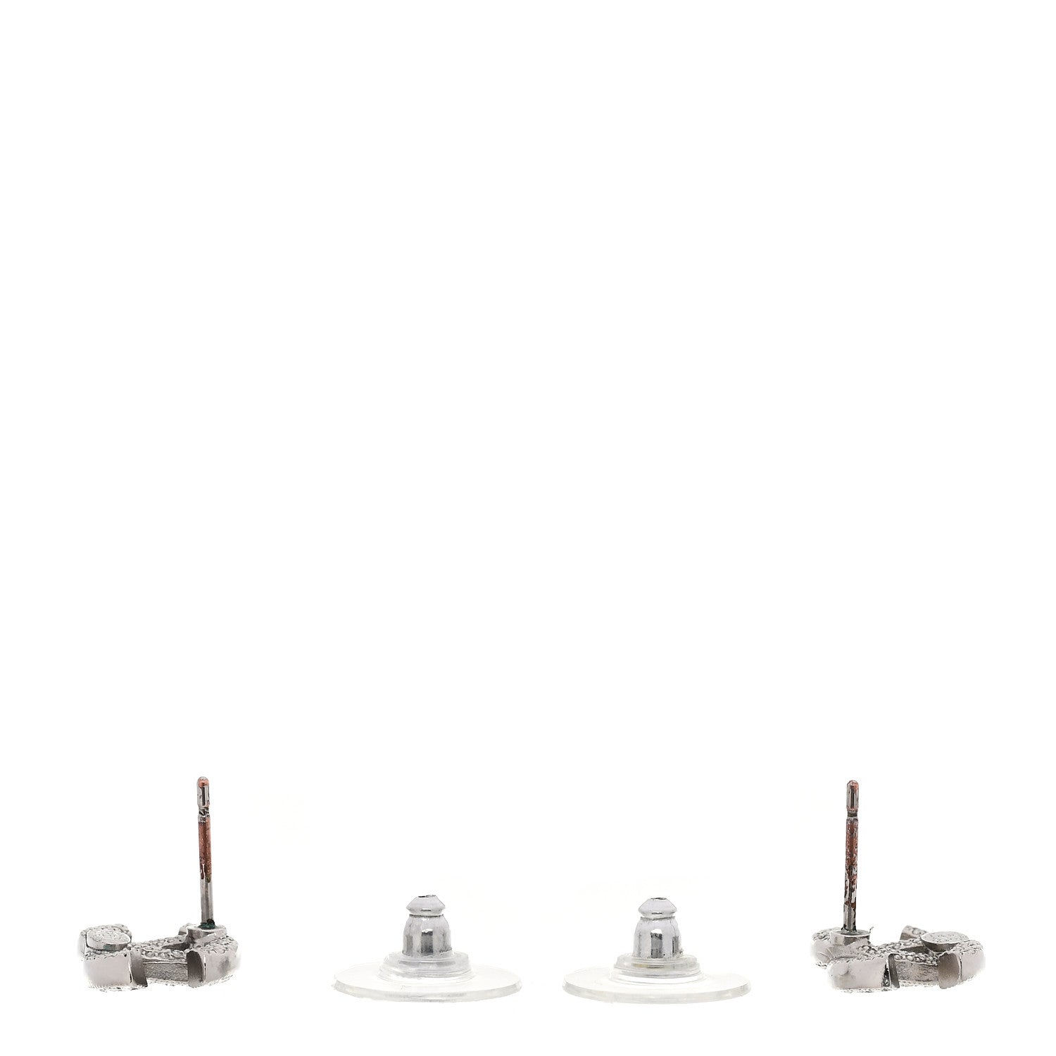 Chanel Crystal Mini Timeless CC Earrings Silver 3 of 5
