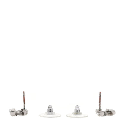 Chanel Crystal Mini Timeless CC Earrings Silver 3 of 5
