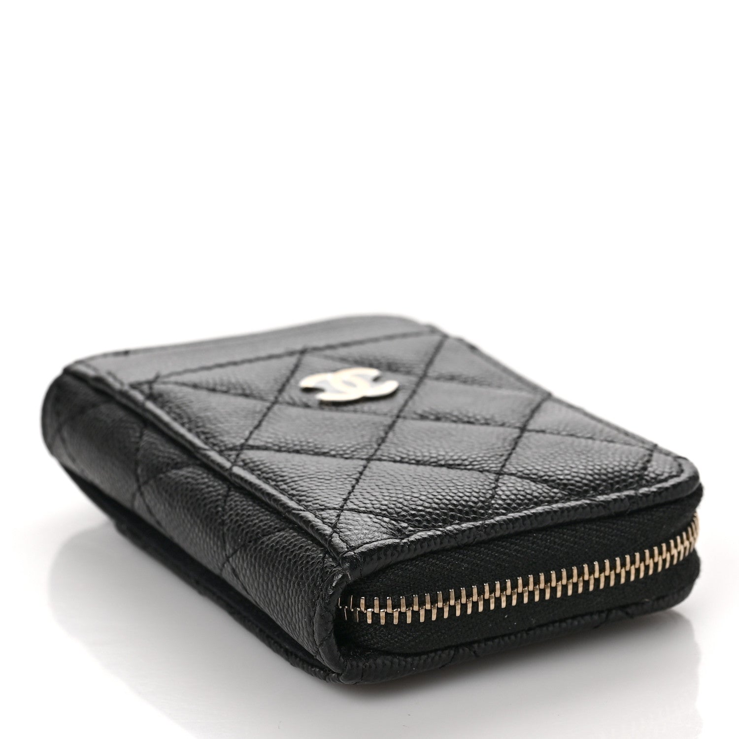 Chanel Caviar Quilted Zip Card Holder Black 3 of 6