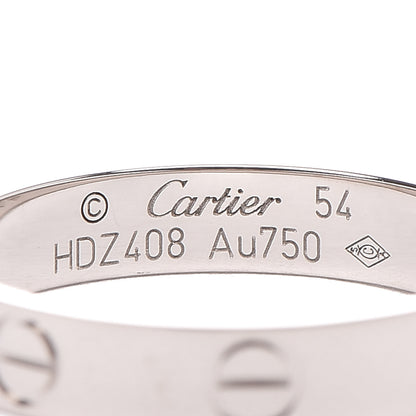 Cartier 18K White Gold 3.5mm LOVE Wedding Band Ring 54 6.75 5 of 5