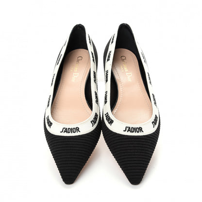 Christian Dior Fabric Ribbon Embroidered J'Adior Ballet Flats 36.5 Black 5 of 11