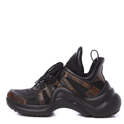 Louis Vuitton Calfskin Patent Monogram LV Archlight Sneakers 38.5 Black 1 of 7