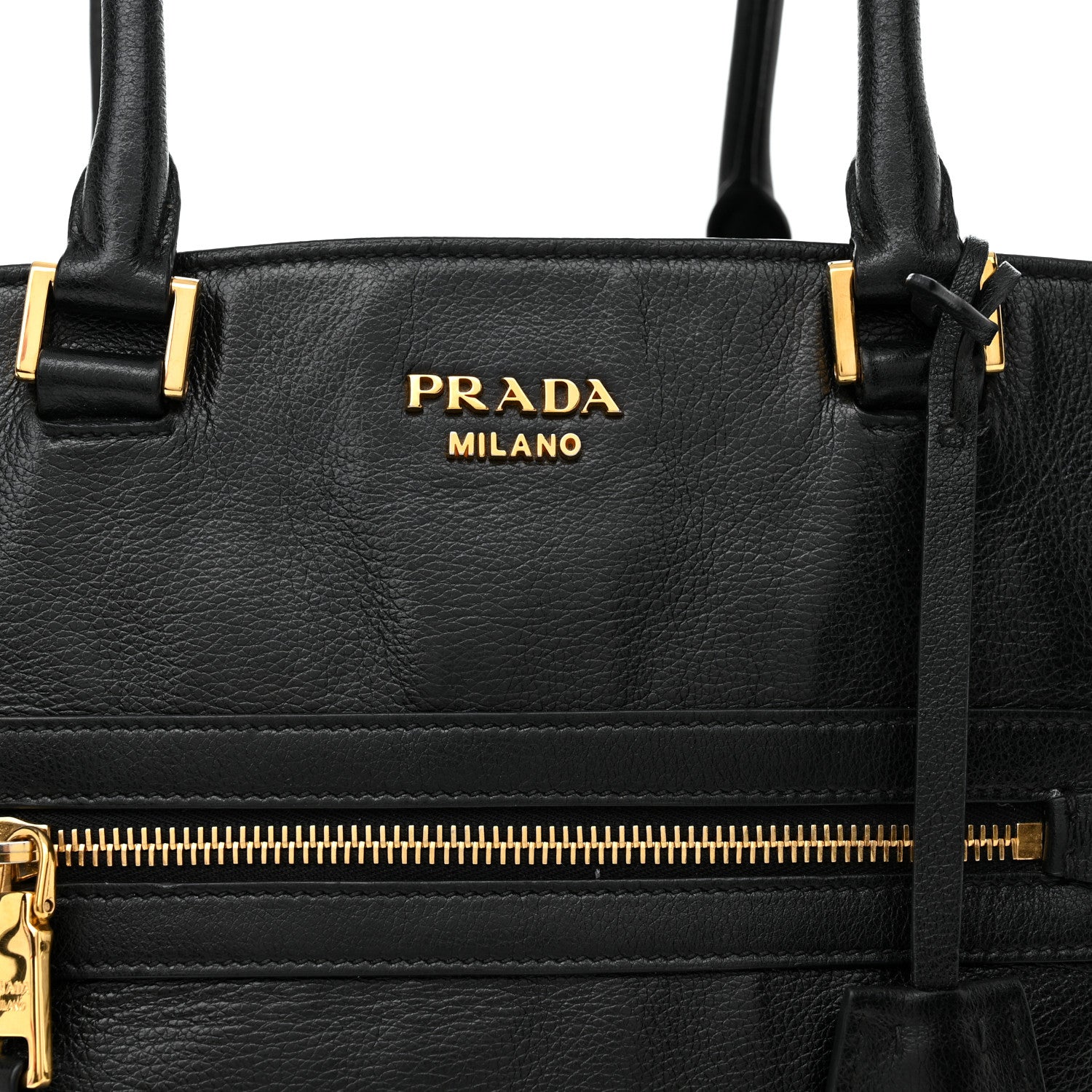 Prada Calfskin Front Pocket Tote Black 8 of 11