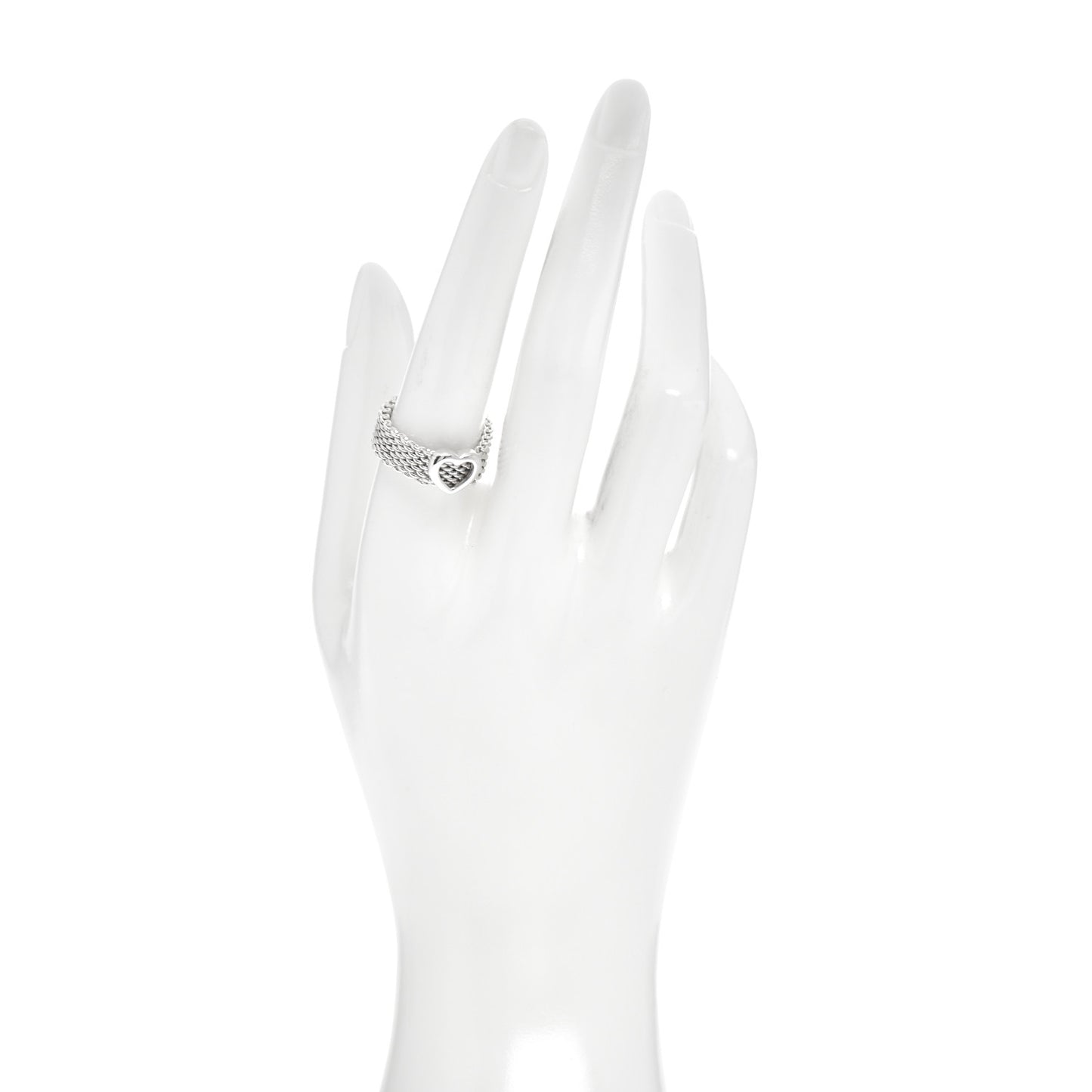 Sterling Silver Somerset Mesh Heart Ring 58 8.25