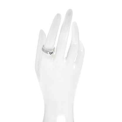 Tiffany Sterling Silver Somerset Mesh Heart Ring 58 8.25 2 of 4