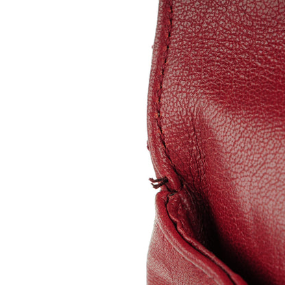 Saint Laurent Sheepskin Matelasse Chevron Large Monogram Satchel Red 11 of 12