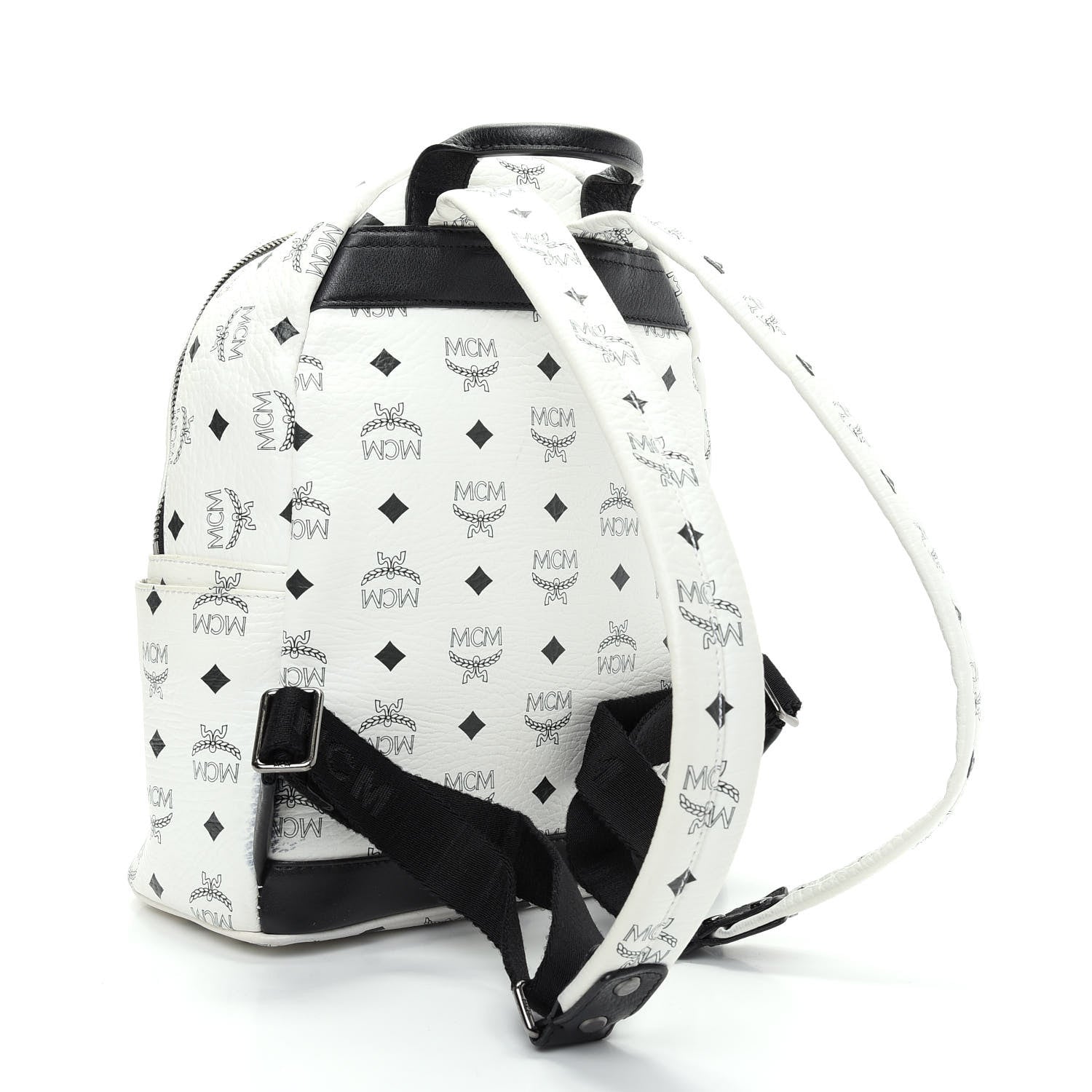 MCM Visetos Small Sprinkle Stud Stark Backpack White 3 of 9