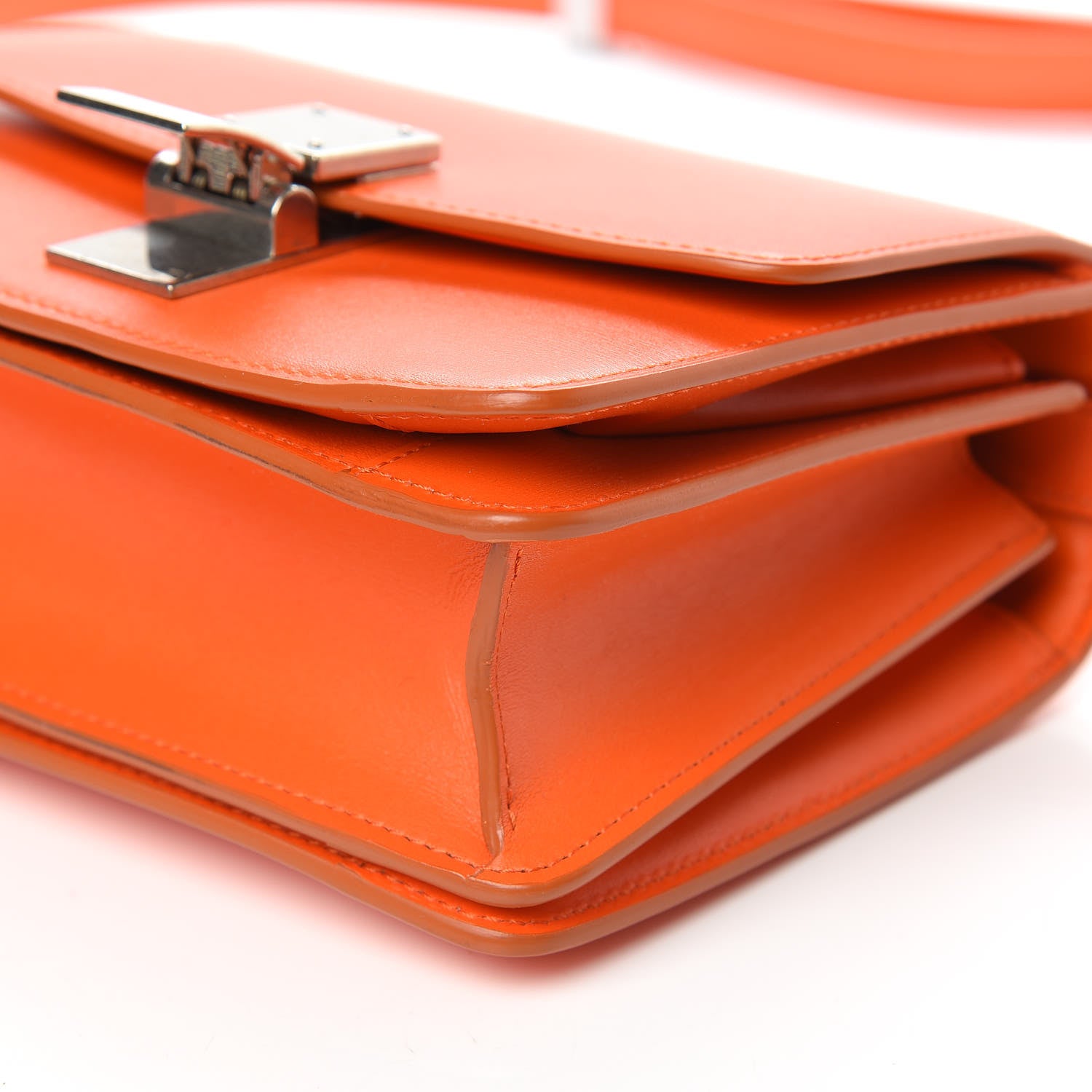 Celine Box Calfskin Small Classic Box Flap Bag Orange 9 of 12