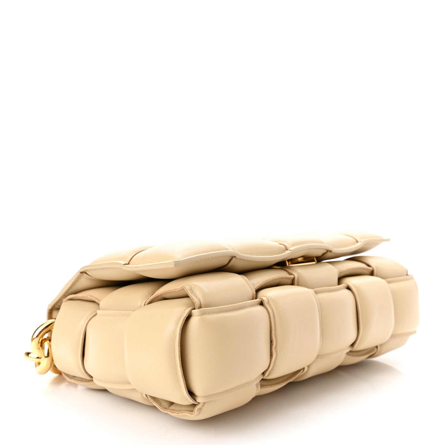 Bottega Veneta Lambskin Maxi Intreccio Padded Chain Cassette Crossbody Bag Porridge 4 of 11