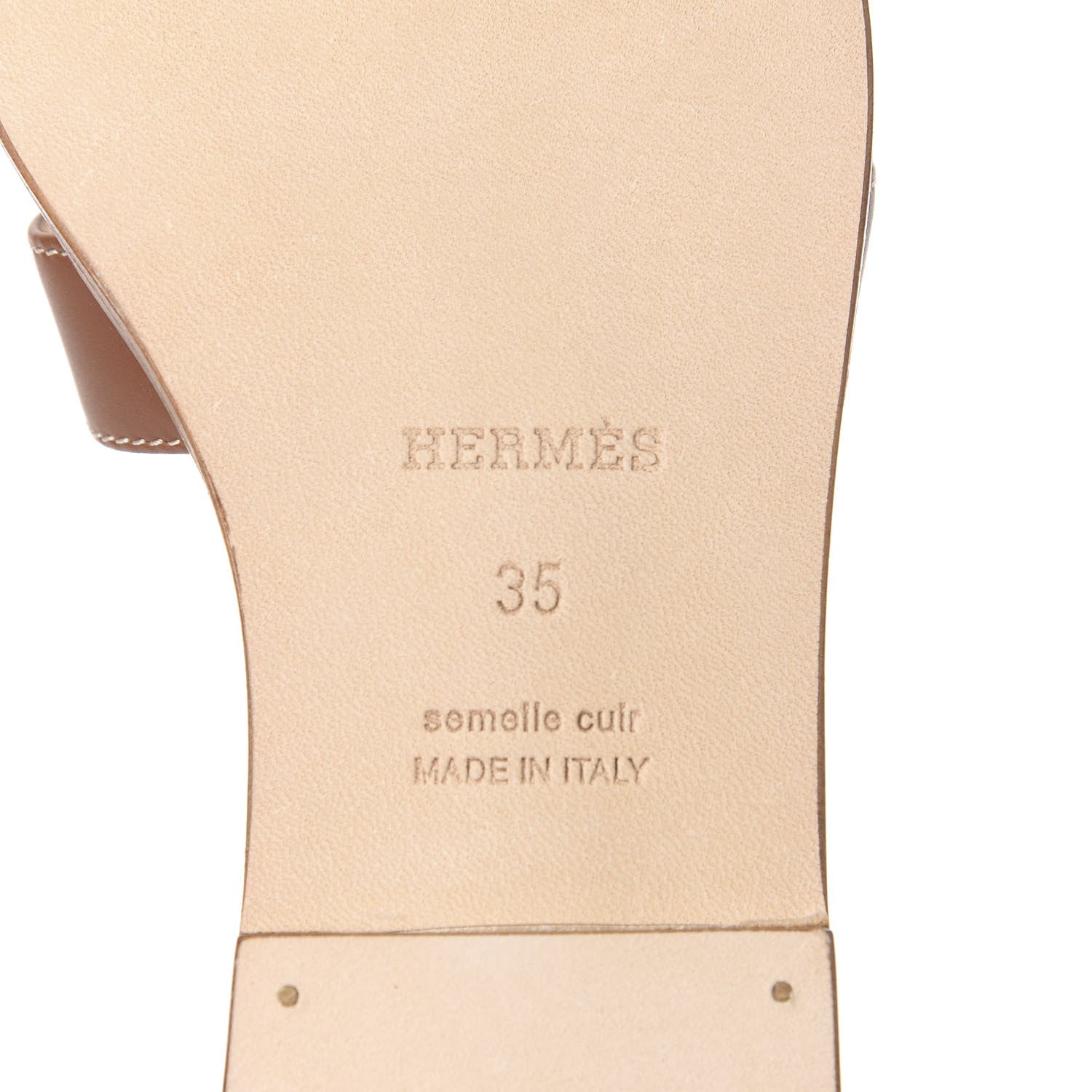 Hermes Box Calfskin Oran Sandals 35 Gold 8 of 9